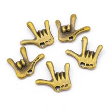 Кулон Металлический, Ладошка, Цвет: Бронза, Размер: 28х26мм, Отверстие 1мм, (УТ100008722)