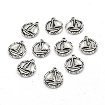 Кулон Подвеска Кораблик Металл, Античное Серебро, 18x15x3мм, Отверстие 1.5мм, (УТ100008754)