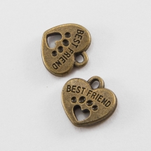 Кулон Сердце Металл, Цвет: Бронза, Размер: 14х14мм, (УТ100008802)