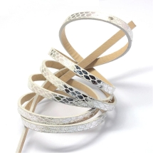 Шнур Искусственная Кожа, Цвет: Белый, Размер: 5х2мм, около 1.2м/шт, (УТ100009081)