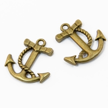 Кулон Якорь, Металл, Цвет: Бронза, Размер: 23.5х21х3мм, Отверстие 2.5мм, (УТ100008784)