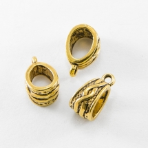 Бейл в Тибетском Стиле, Бижутерный сплав, Цвет: Античное Золото, Размер: 14х7.5х9мм, Отверстие 1.5мм, (БА000001547)