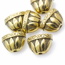 Конус Шапочки для Бусин, Металеві, Колір: Античне Золото, Розмір: 14х20х12мм, Отвір 2.5мм, (БА000001546)