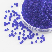 Бисер 30030 Чешский Preciosa 10/0, Прозрачный матовый TM, Синий, Круглый, (УТ100010333)