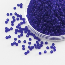 Бисер 60300 Чешский Preciosa 10/0, Прозрачный матовый TM, Синий, Круглый, (УТ100010337)