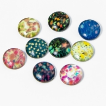 Кабошоны Стеклянные, Круглые, Цвет: Микс, Размер: Диаметр 8мм, Толщина 3мм, (УТ100009422)