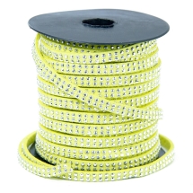 Шнур Замшевый, с алюминиевыми вставками, Цвет: Светло-желтый, Размер: 5х2мм, (УТ100009824)