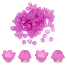 Шапочки для Бусин Акрил Матовые, Прозрачные, Цветок, Цвет: Фуксия, Размер: 10х6мм, Отверстие 1.5мм,около 95шт/25г, (УТ100009634)