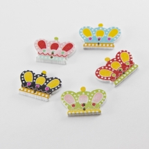 Пуговицы Корона Окрашенные, 2-отверстия, Корона, Цвет: Микс, Размер: 24x18x3мм, Отв-тие: 1мм, (УТ100009051)