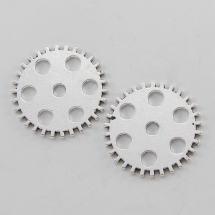 Кулон Шестерня, Металл, Цвет: Античное Серебро, Размер: 26х1мм, Отверстия 2~3мм, (УТ100009030)