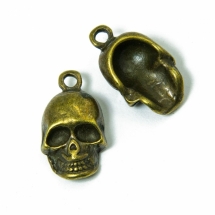 Кулон Череп, Металл, Цвет: Бронза, Размер: 16х10х8мм, Отверстие 2мм, (УТ100009031)