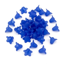 Бусины Акрил Матовые, Прозрачные, Цветок, Цвет: Синий, Размер: 17.5x12мм, Отверстие 1.5мм, около 38шт/25г, (УТ100009584)