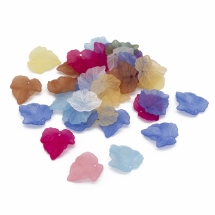 Подвески Акрил Лист Прозрачные, Матовые, Цвет: Микс, Размер: 24х22.5х3мм, Отверстие 1мм, около 48шт/25г, (УТ100009524)