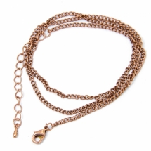 Цепь Основа Железная для Ожерелий, с Застежкой, Цвет: Медь, Длина 44см, Толщина 2мм, Звено 3x2x0.6мм, (УТ100009184)