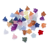 Бусины Акрил Матовые, Прозрачные, Цветок, Цвет: Микс, Размер: 17.5x12мммм, Отверстие 1.5мм, около 38шт/25г, (УТ100009588)