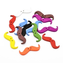 Пуговицы Деревянные Окрашенные, 2-отверстия, Усы, Цвет: Микс, Размер: 36x11x3мм, Отв-тие: 1мм, (УТ100009614)