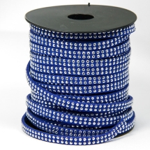 Шнур Замшевый, с алюминиевыми вставками, Цвет: Синий, Размер: 5х2мм, (УТ100009822)