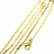 Цепь Нержавеющая сталь для Ожерелий, Цепь Морское Плетение с Застежкой Карабин Лобстер, Цвет: Золото, Длина 50см, Ширина 1.7мм, (УТ100009368)