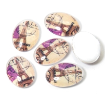 Кабошоны Стеклянные Башня, Овальные, Цвет: Коричневый, Размер: Длина 18мм, Ширина 13мм, Толщина 6мм, (УТ100009385)