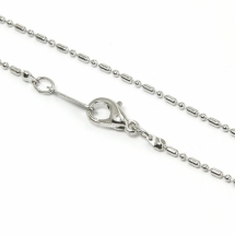 Цепь из Латуни для Ожерелий, Готовая Основа с Застежкой, покрыта Хромом, Цвет: Платина, Длина 43см, Толщина 1.2мм, (УТ100009841)