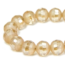 Бусины Стекло с Гальваникой, Граненые, радужные, морозный стиль, Круглые, Персиковый, 9.5~10мм, Отв. 2мм, около 72шт/72см/нить (УТ100009320)