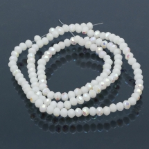 Бусины Гальваника Стекло АВ-Цвет, Полупокрытие, Непрозрачные Граненые, Рондель, Светло-серый, 3х2мм, Отв. 0.5мм, ок.150шт/30см/нить (УТ100009316)