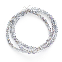 Бусины Гальваника Стекло, Граненые, Рондель, Пурпурный, 3х2мм, Отв-тие: 1мм, около 135шт/35см/нить, (УТ100009224)