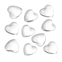 Кабошоны Стеклянные, Сердце, Цвет: Бесцветный, Размер: 18х18х4.5мм, (УТ100009386)