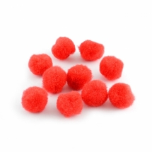 Помпон ручной работы, Шерсть, Круглые, Цвет: Красный, Размер: 20мм, (УТ100009562)