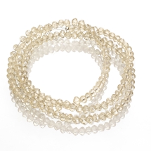 Бусины Гальваника Стекло, Граненые, Рондель, Цвет: Бежевый, Размер: 3.5х2.5мм, Отв-тие: 1мм, около 140шт/36см/нить, (УТ100009175)