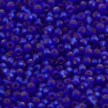 Бисер 37050 Чешский Preciosa 10/0, Прозрачный с серебряной полосой TSL, Синий матовый, Круглый, (УТ100010880)