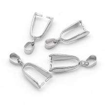 Держатель для Подвесок и Кулонов Латунь, Платина, 28x12мм, Отверстие 4мм, (УТ100010822)