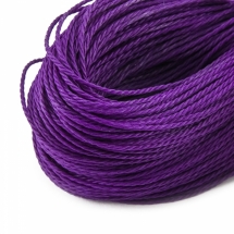 Шнур Вощеный Полиэстер для плетения, Макраме и бижутерии, Фиолетовый, 1мм, около 80м/связка, (УТ0003526)