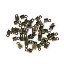 Концевики-Затискачі для Шнура, Залізо, Колір: Бронза, Розмір: 6x3x2.3мм, Отвір 1.2мм, (УТ100011049)