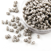 Бисер Preciosa Twin 03141, Мел Цветной, Размер: 2,5х5мм, Цвет: Серый (УТ0027102)