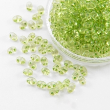 Бисер Preciosa Twin В5023, Прозрачный, Размер: 2,5х5мм, Цвет: Салатовый (УТ0027121)