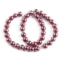 Бусины Синтетический Гематит Круглые, Немагнитный, Сливовый, Окрашенный, 10мм, Отверстие 1.5мм, около 38шт/38см/нить, (УТ100011299)