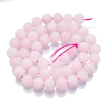 Бусины Натуральный Розовый Кварц, на нитях, Матовые, Круглые, 8.5мм, Отверстие 1мм, около 44шт/37см/нить, (УТ100011342)