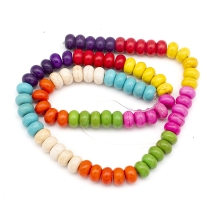 Бусины Синтетическая Бирюза Рондель, Окрашенные, Микс, 8х5мм, Отверстие 1мм, около 80шт/40см/нить, (УТ100011469)