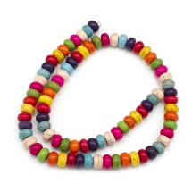 Бусины Синтетическая Бирюза Шайба, Окрашенные, Микс, 8х5мм, Отверстие 1мм, около 80шт/40см/нить, (УТ100011470)