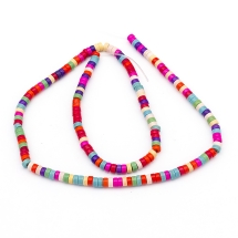 Бусины Хейши Синтетическая Бирюза, Круглые Плоские, Окрашенные, Микс, 4х2мм, Отверстие 1мм, около 170шт/40см/нить, (УТ100011478)