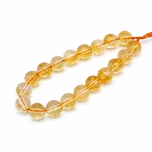 Намистини Натуральний Гірський Кришталь, На нитках, Круглі, Колір: Золотий, Розмір: 10мм, Отвір 1мм, близько 17шт / 18см / нитка, (УТ100011505)