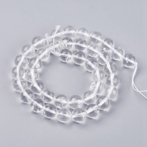 Намистини Натуральний Гірський Кришталь Круглі, 10мм, Отвір 1мм, близько 36шт/36см/нитка, (УТ100011506)