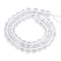 Намистини Натуральний Гірський Кришталь Круглі, 8мм, Отвір 1мм, близько 46шт/36см/нитка, (УТ100011508)