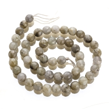 Бусины Натуральный Лабрадорит, Граненые, На нитях, Круглые, Цвет: Серый, Размер: 8мм, Отв. 1мм, около 42шт/36см/нить, (УТ100011650)