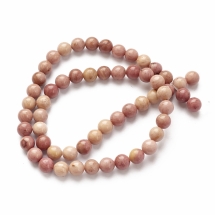 Бусины Натуральный Родонит, на нитях, Круглые, 6мм, Отверстие 1мм, около 55шт/36см/нить (УТ100011743)