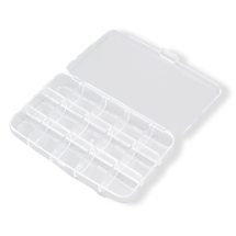 Контейнер для Бисера и Бусин, Пластик, 15 Отсеков, Цвет: Бесцветный, Прямоугольный, Размер: 150x92x25мм, (УТ100011822)