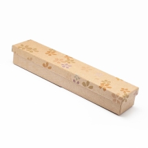 Подарункова Коробочка 23x4.5x3.5см, крафтового, для Підвісок і намисто, з Квітковим Малюнком, Колір: Бежевий, (УТ100011808)