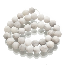 Бусины Натуральный Агат, Морозный Стиль, Круглые, Цвет: Белый, Диаметр: 10~10.5мм, Отв 1.2мм, ок 34шт/37см/нить, (УТ100011857)