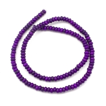 Бусины Синтетическая Бирюза Рондель, Окрашенные, Фиолетовый, 4х2мм, Отверстие 1мм, около 160шт/40см/нить (УТ100012174)